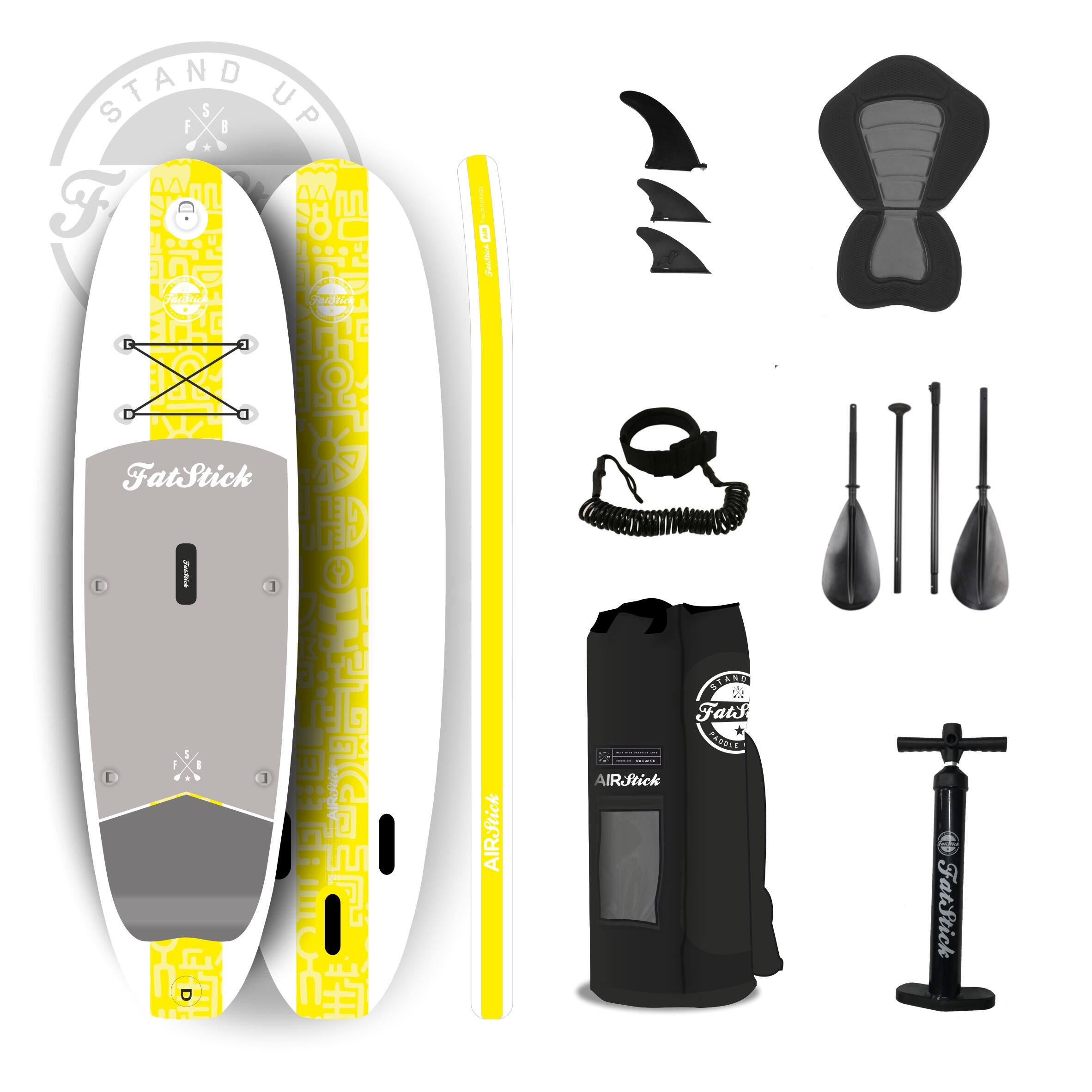 FatStick Yellow AirStick 10'6 Inflatable Stand Up Paddle Board 1/5