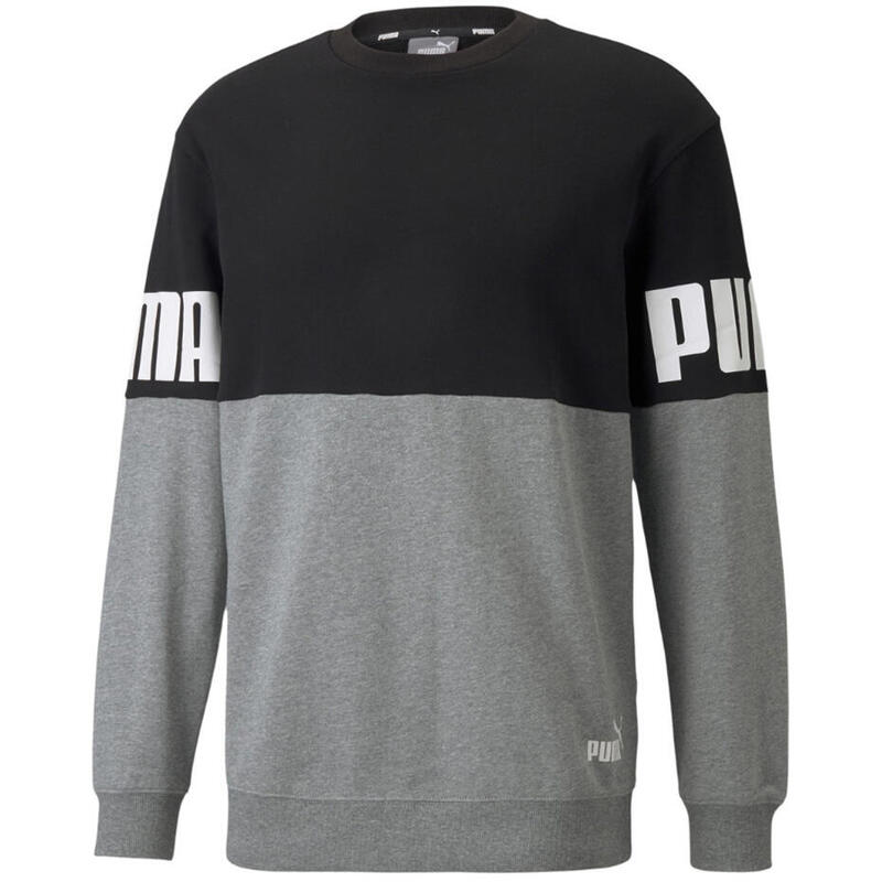 Bluza męska Puma Power Colorblock Crew szaro-czarna