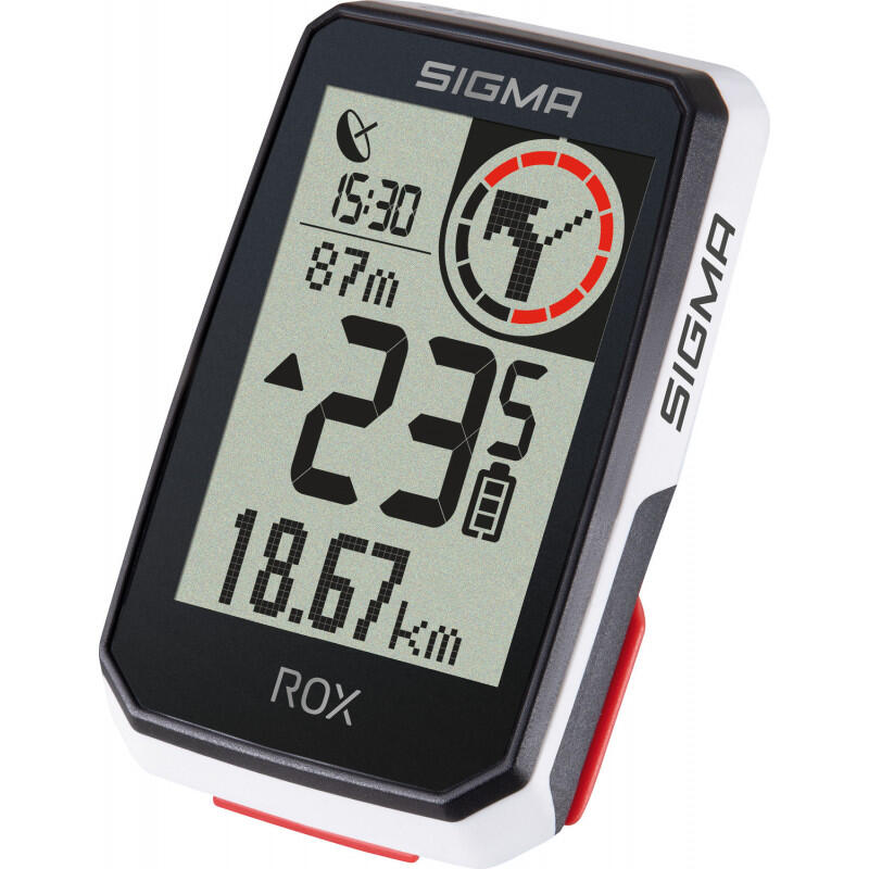 GPS Fahrradcomputer Sigma ROX 2.0 GPS mit Standard Lenkerhalterung - Weiß