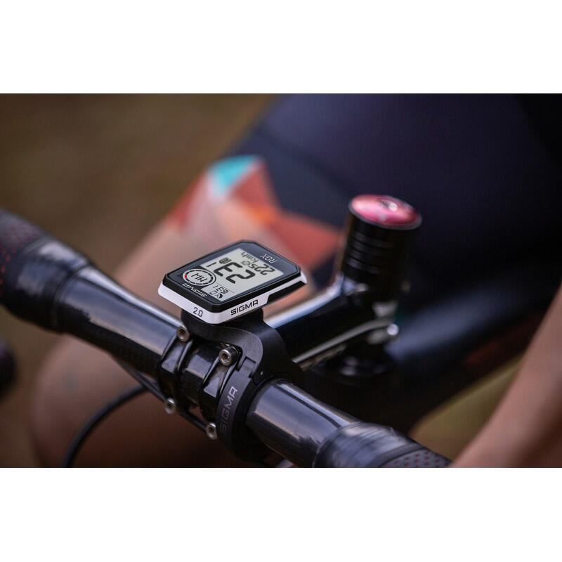 Compteur de vélo GPS ROX 2.0 avec support de guidon standard - blanc