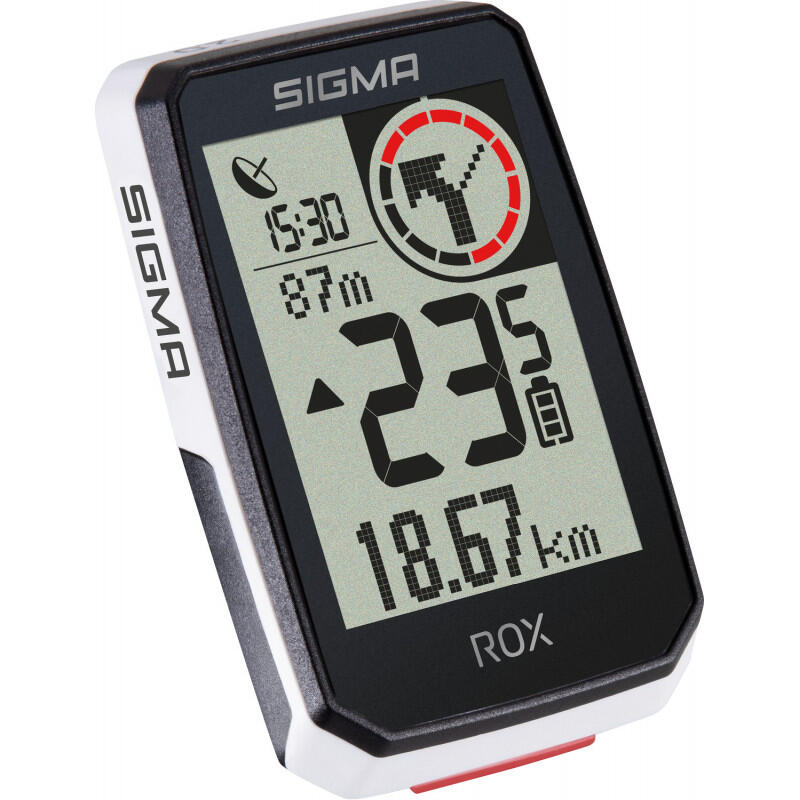 GPS Fahrradcomputer Sigma ROX 2.0 GPS mit Standard Lenkerhalterung - Weiß