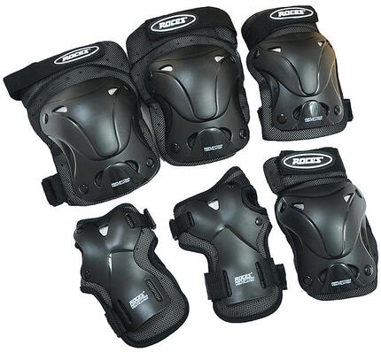 Roces - Ventilado - Protección para patines - Pack de 3 - Adultos - Negro - XL