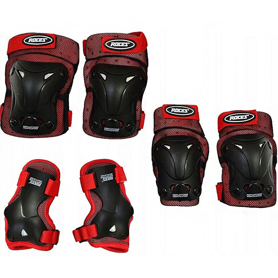 Conjunto de proteções preto crianças roces ventilated