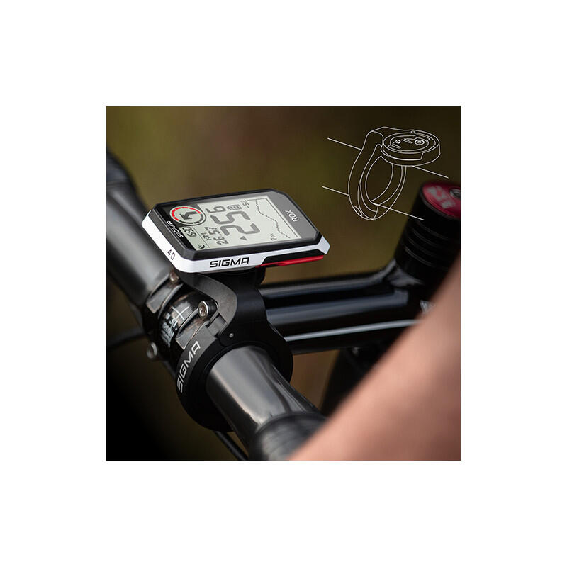GPS Fahrradcomputer Sigma ROX 4.0 GPS HR + CADENCE Set mit Overclamp Butler