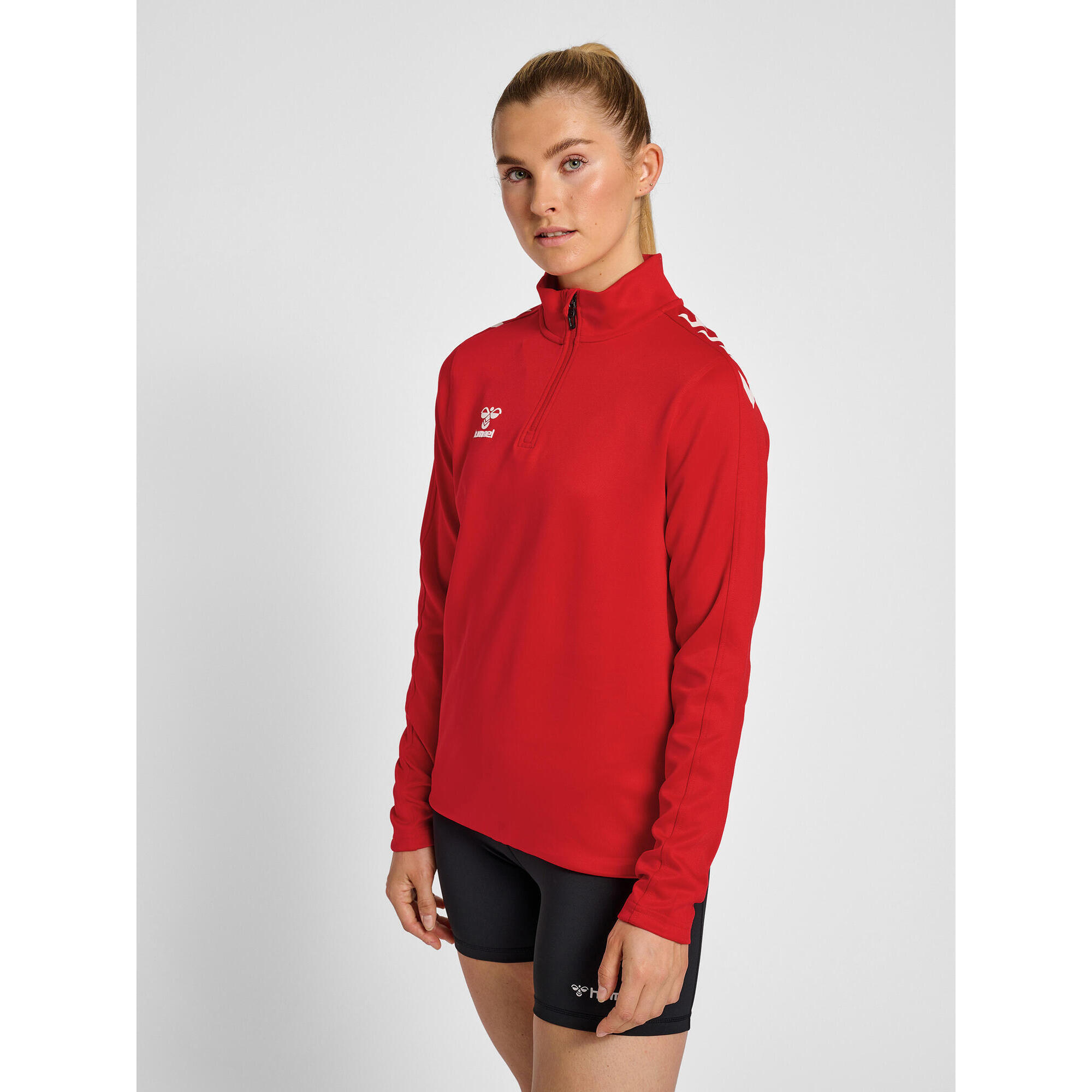 Hummel - Demie-fermeture Éclair Zip Sweat-shirt Hmlcore Femme Hummel - Sweat-shirt - Rose|rouge - S - Decathlon