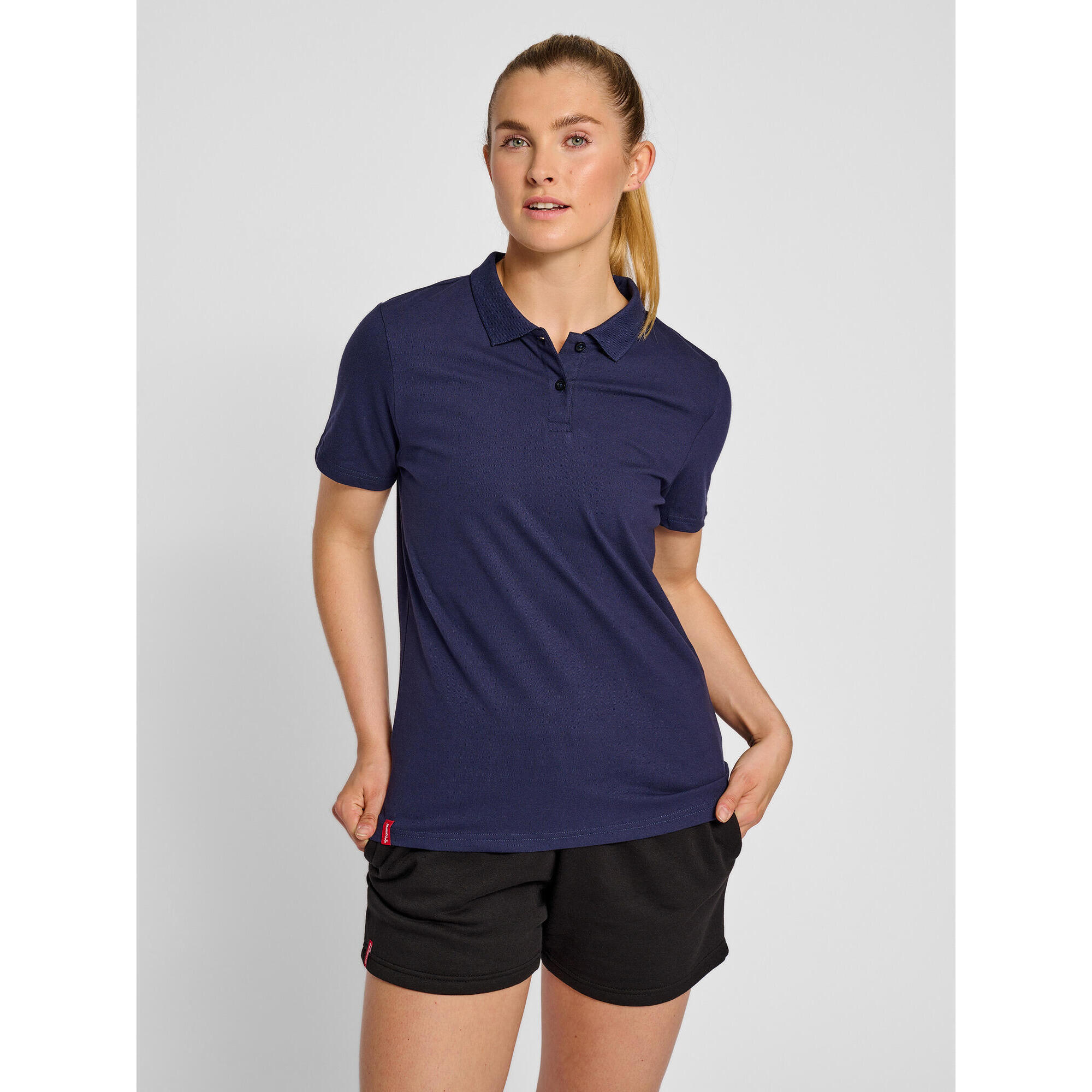 Damska elastyczna koszulka polo Hummel Red