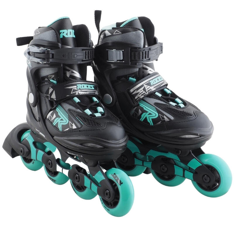 patins à roues alignées Moody Tif 82A noir/aqua taille 30-35