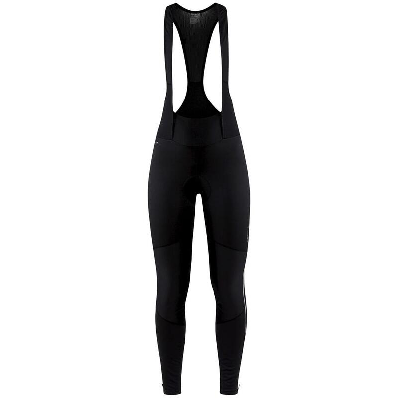 Fietsbroek - Craft Core SubZ Wind Bib Tights - XS - Dames - Zwart - Fietsbroek