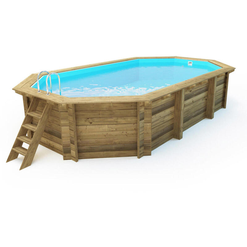 Piscine bois  Sao Paulo  - 6.57 x 4.07 x 1.20 m - Bâche à bulles  180 µ - Bâch