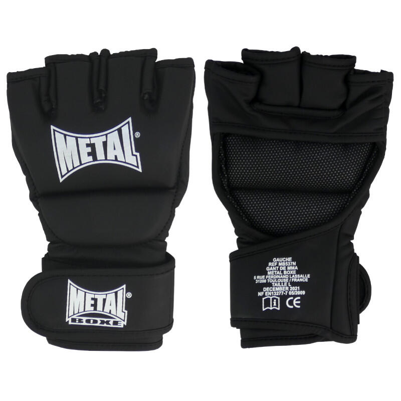 Gants de MMA pro sans pouce Métal Boxe