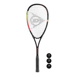 Dunlop Nanomax Pro Squash Racket 3 Squash Balls and Full Cover 