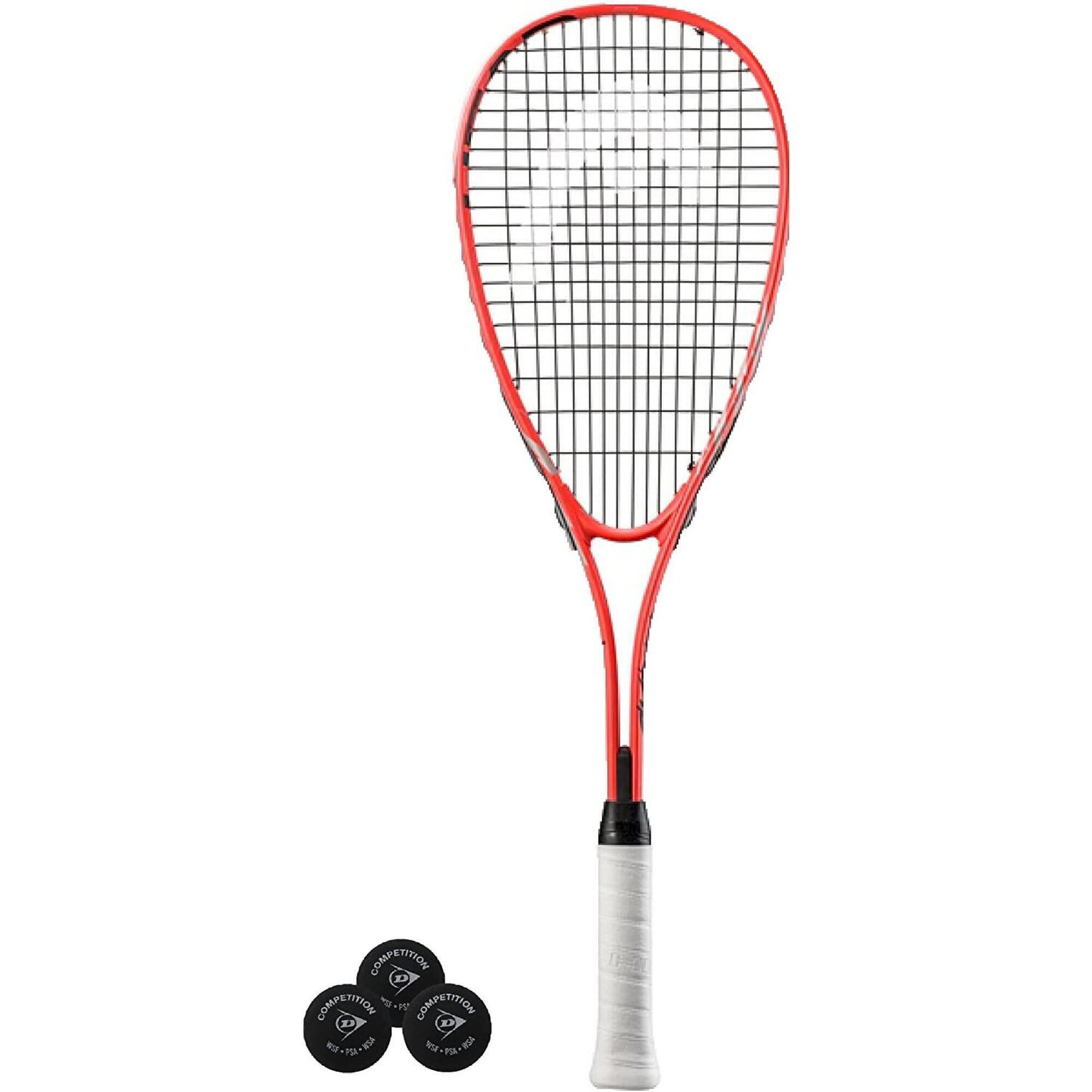 HEAD HEAD Cyber Edge Squash Racket & 3 Squash Balls - Red