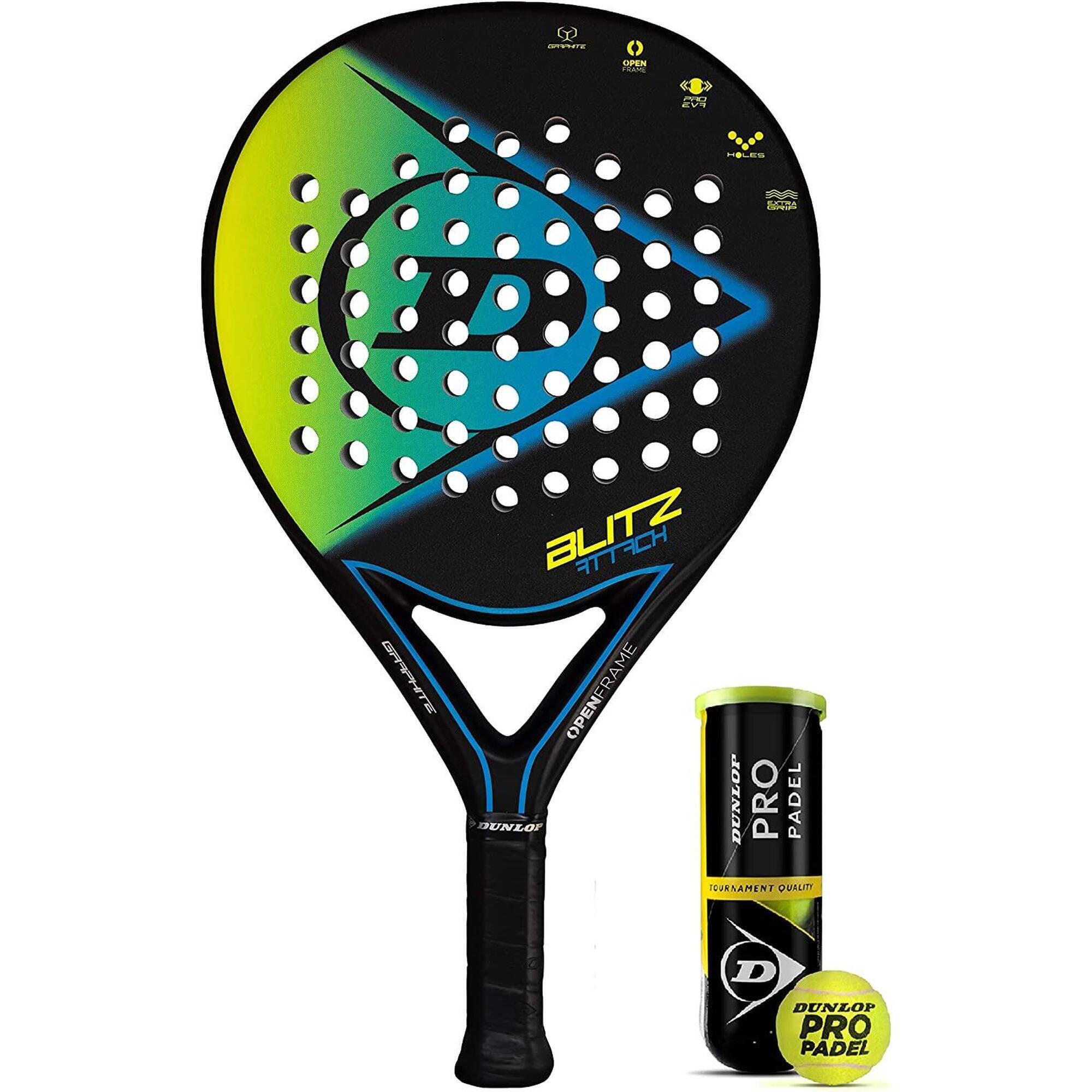 DUNLOP Dunlop Blitz Attack Padel Racket & 3 Padel Balls