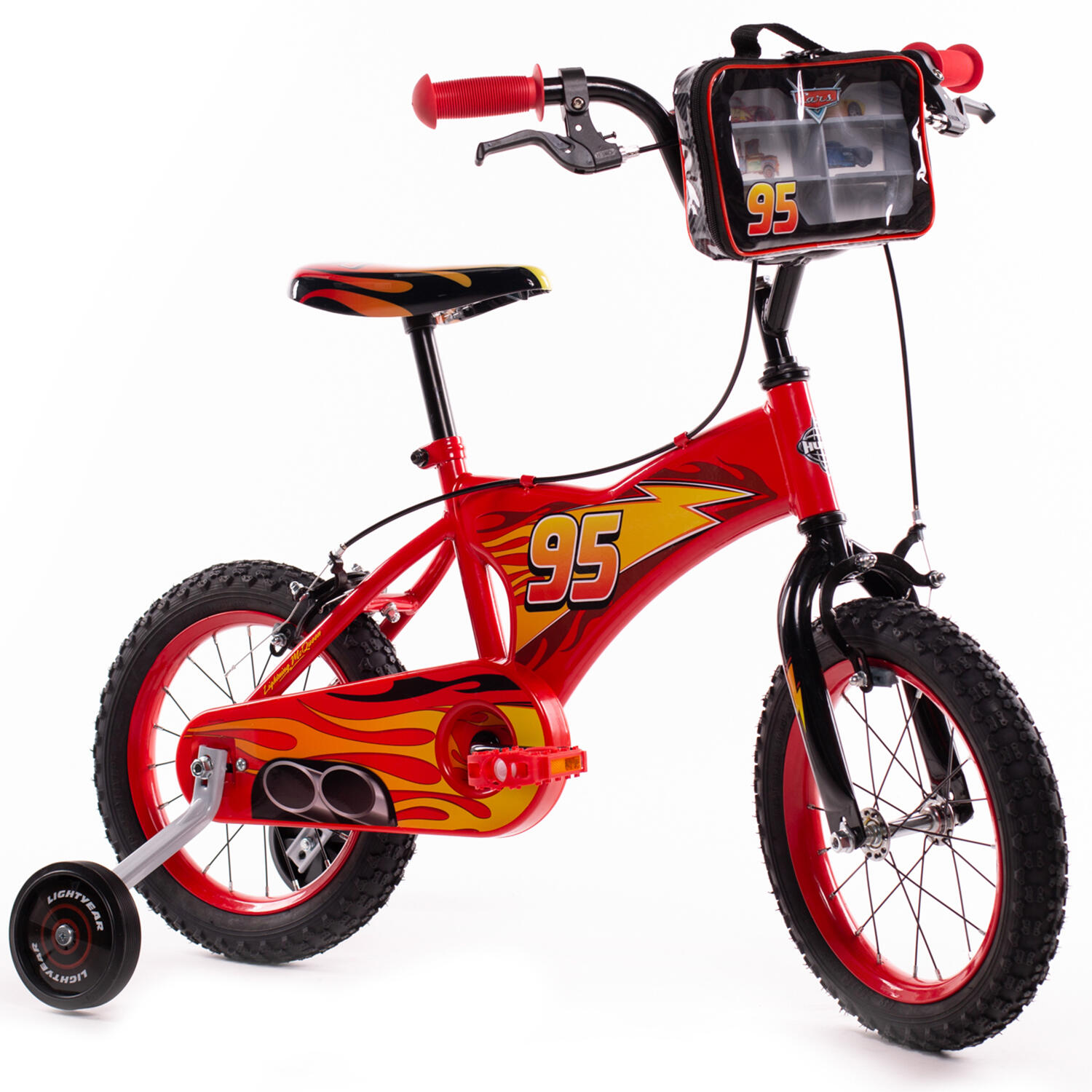 Huffy Disney Cars 14 inch Kids Bike + Stabilisers For Boys or Girls 1/8