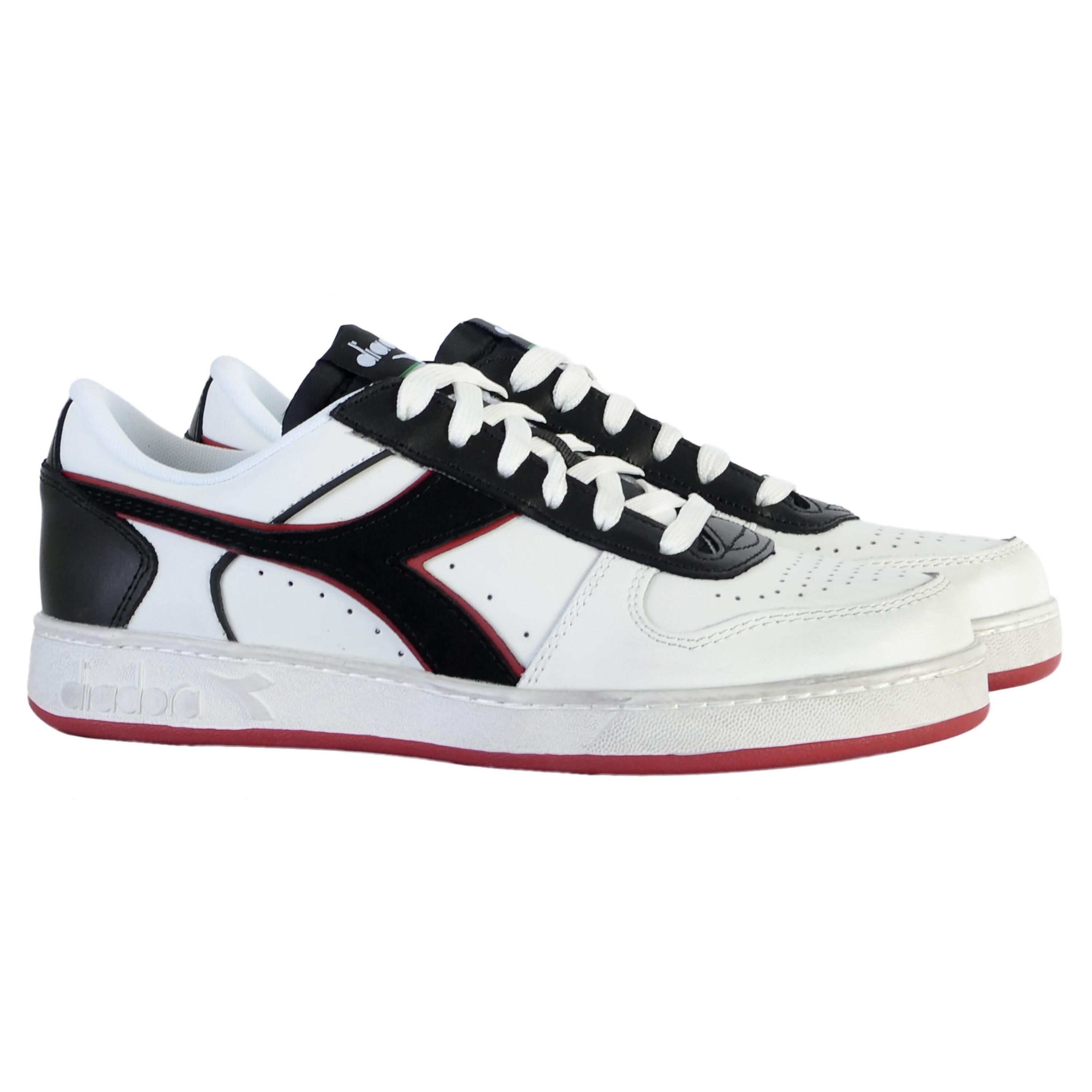 Diadora Magic Basket Low Icona Leather 501.178568 01 C5019 White/Red Granata 3/5