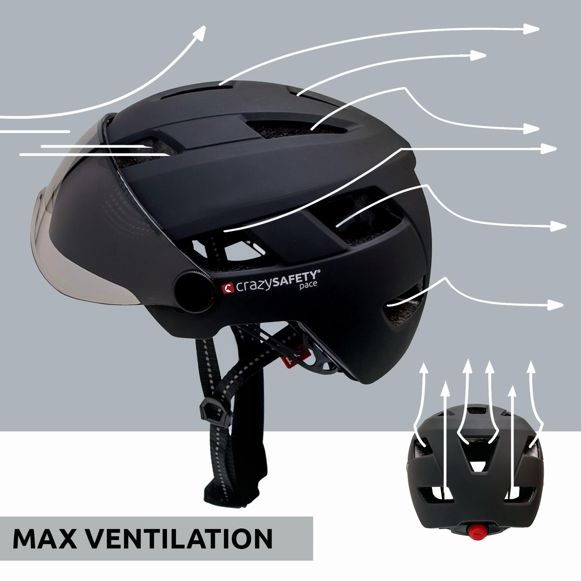 Casco para E bike con gafas uv y luz LED Talla L 55 61cm