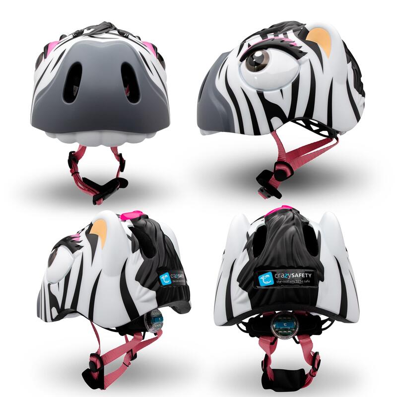 Casco da Bici per Bambini | Zebra Bianca | Crazy Safety | Omologato EN1078