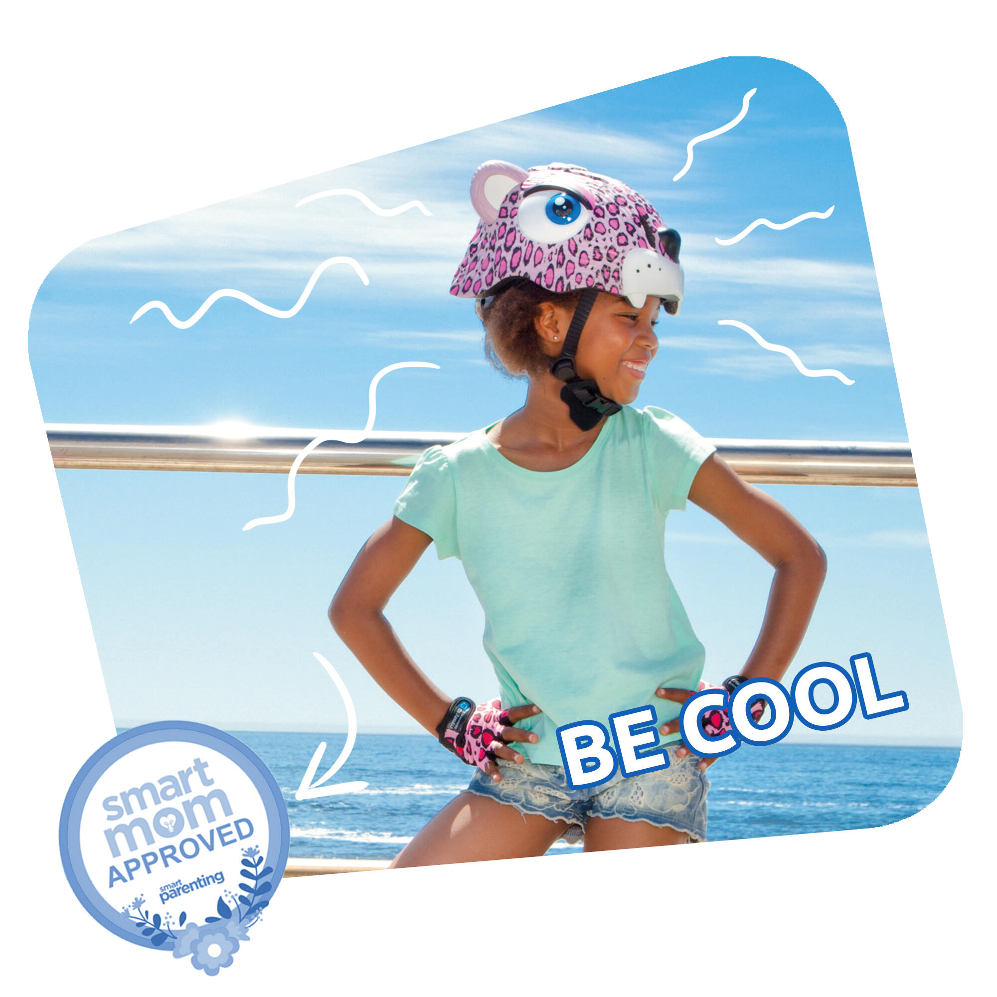 Casque de V lo pour enfants L opard Rose Crazy Safety Certifi EN1078