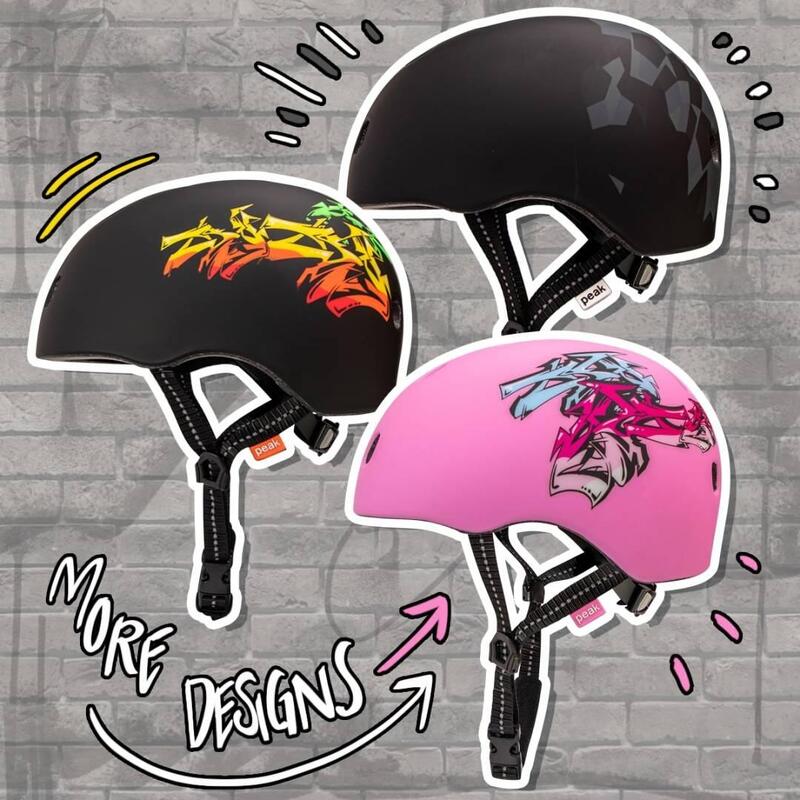 Casco de Bici y Skate para Adolescentes y Adultos| Negro Cuadrados S/M |EN 1078