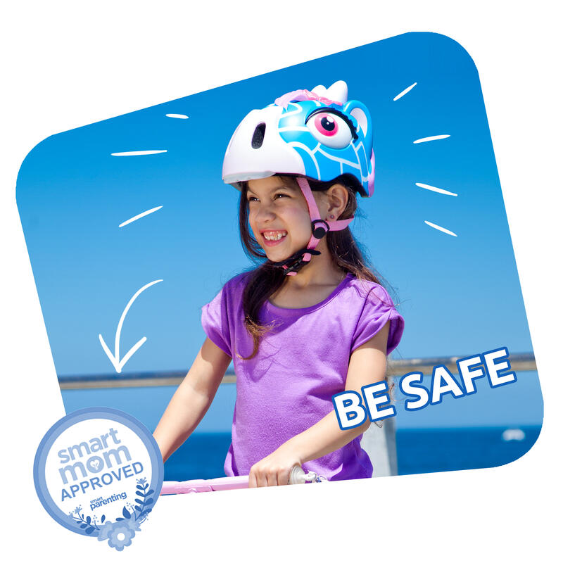 Casque de Vélo pour enfants de 6 à 12 ans, Graffiti Bleu, Certifié EN1078