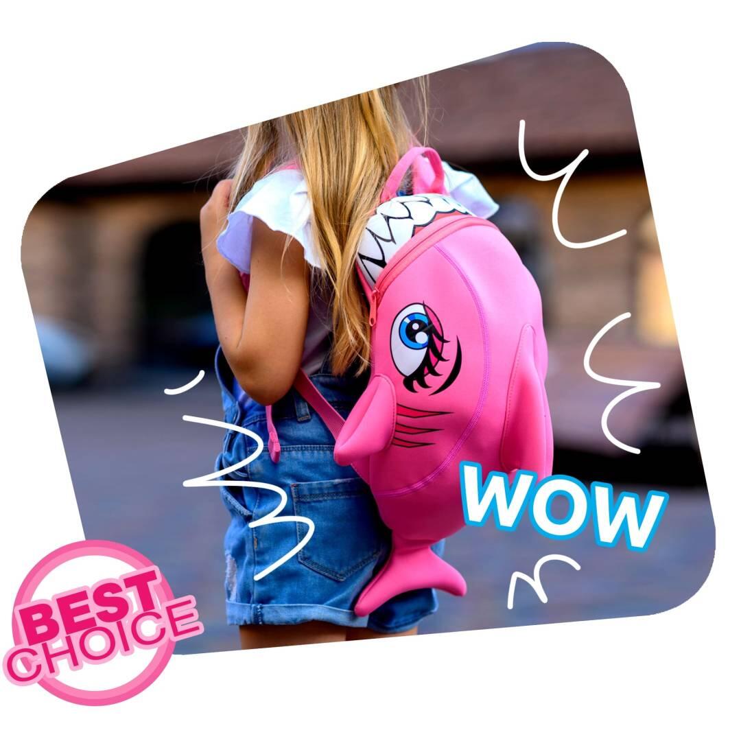 Rugzak voor kinderen | Roze Haai | Crazy Safety | Getest en gecertificeerd 5/5