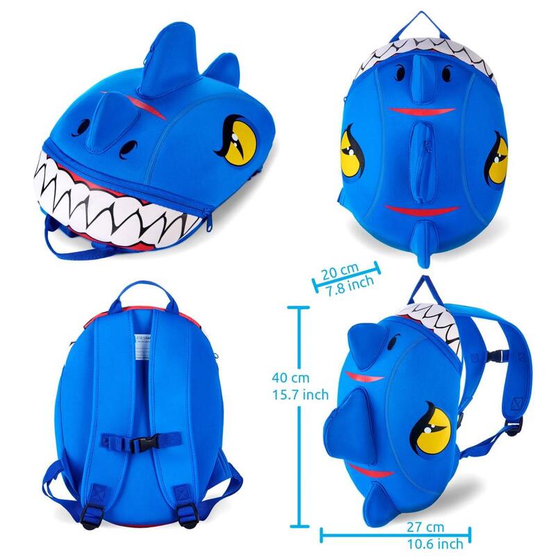 Kinderrucksack |Blauer Dino |Crazy Safety| Geprüft und zertifiziert