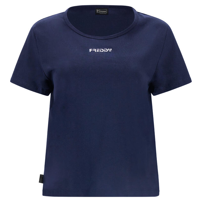 T-shirt crop top in jersey elasticizzato