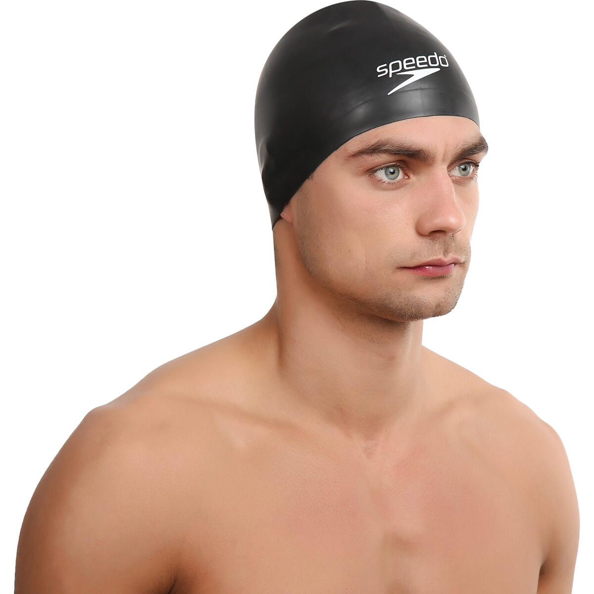 Unisex Adult 3D Silicone Swim Cap (Black) 4/4