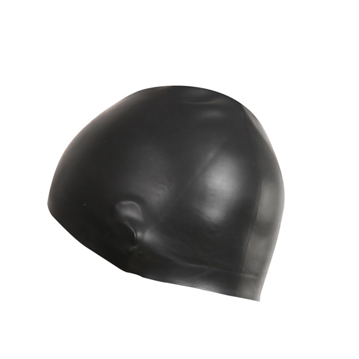 Unisex Adult 3D Silicone Swim Cap (Black) 2/4