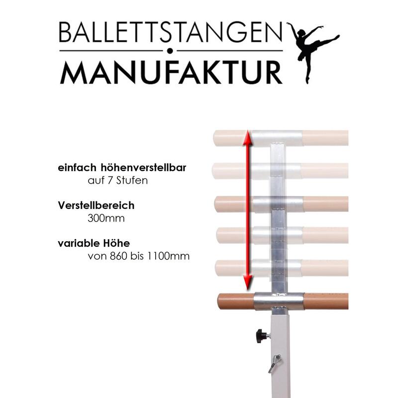mobiele en vrijstaande balletstang "VarioBarre" - 10 kg