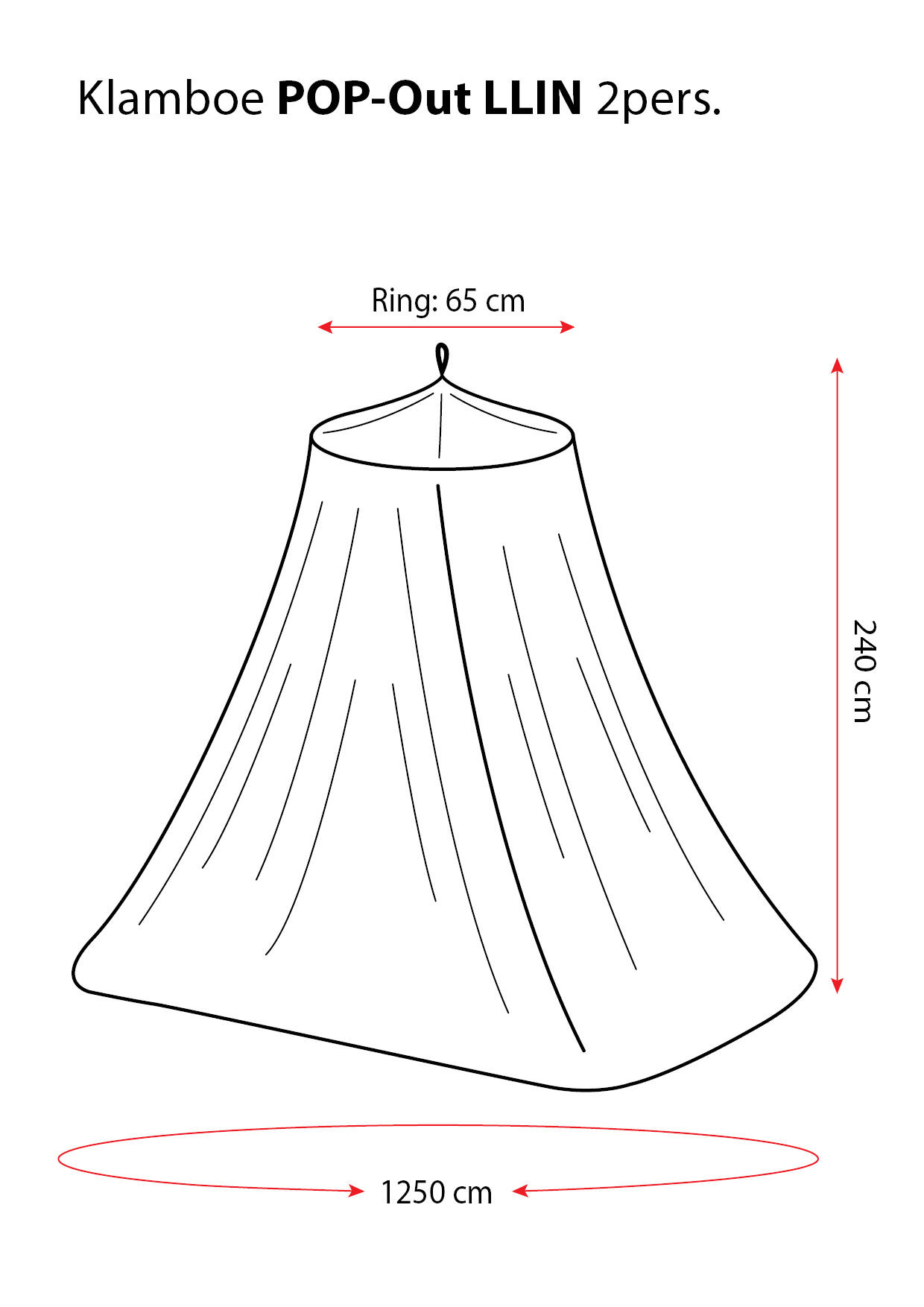 Travelnet zanzariera da viaggio Pop Out II impregnata 1250cm Anello  65cm 4/7