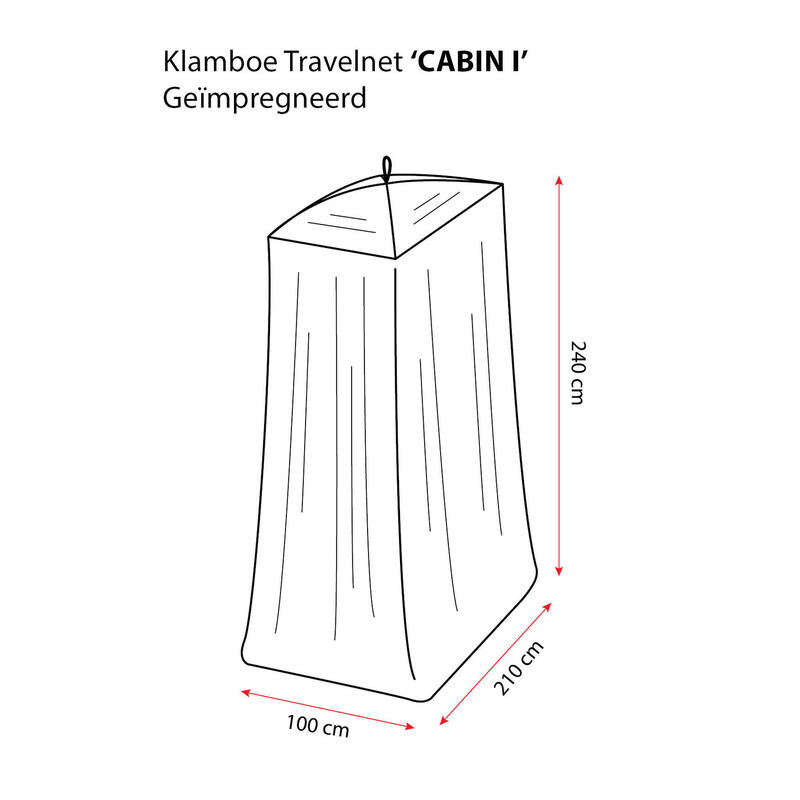 Moustiquaire de voyage Travelnet Cabine I - imprégnée - L210x P100x H240cm 1pers