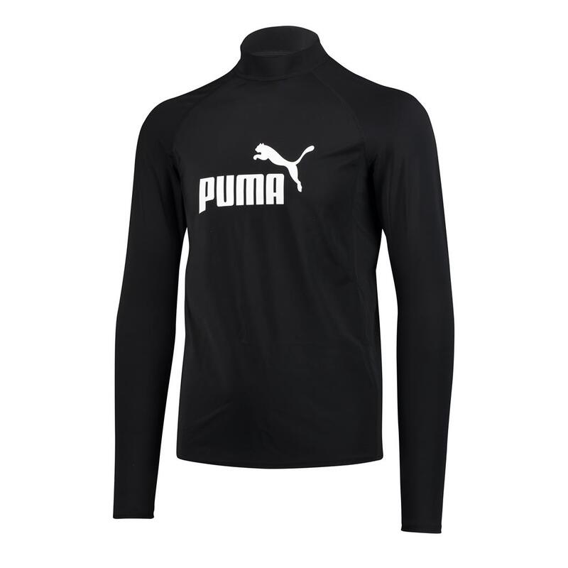 PUMA Swim Rashguard voor Heren met Lange Mouwen Zwart