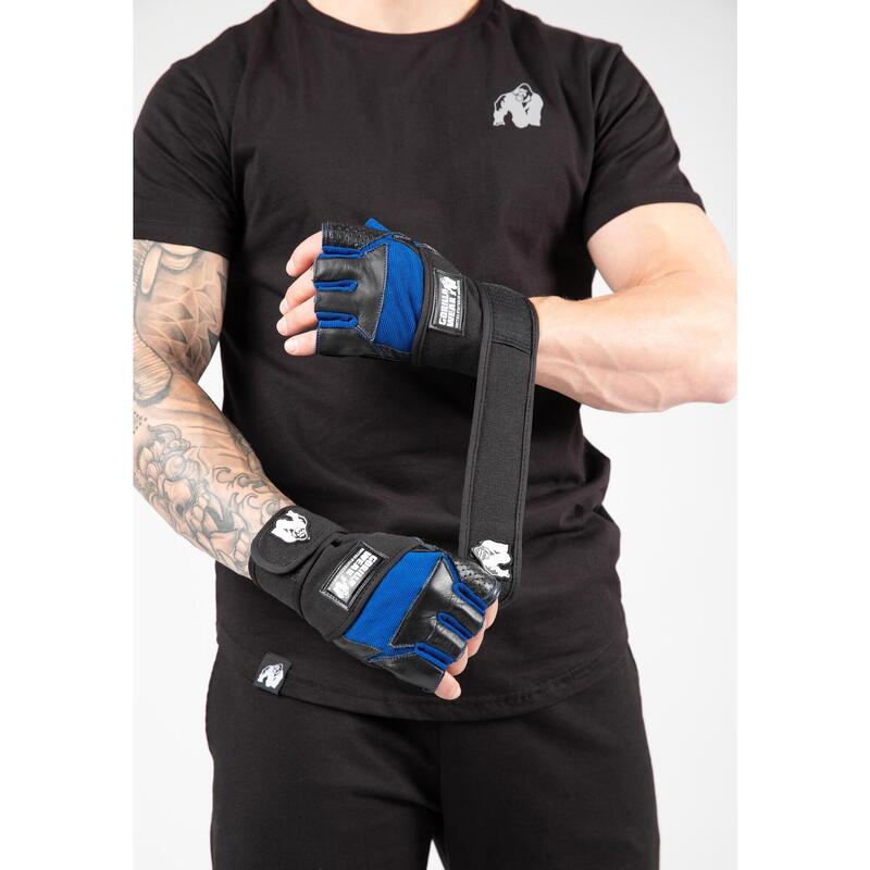 Dallas Wrist Wraps Gloves - Black/Blue