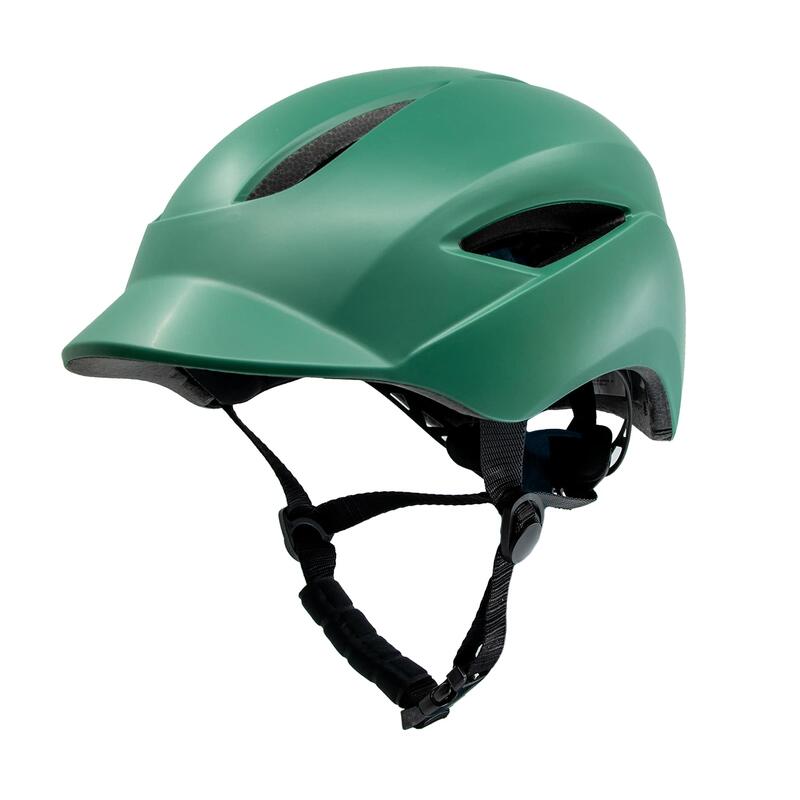 Casco De Para hombres mujeres niños y niñas bicicleta con luz led recargable por usb integrada correas urbano verde mate certificado en1078 negro
