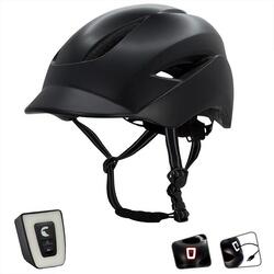 Urbaner Fahrradhelm| USB Licht| Matt Schwarz (L) | EN1078 Zertifiziert