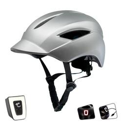 Urbaner Fahrradhelm| USB Licht| Matt Grau (L) | EN1078 Zertifiziert
