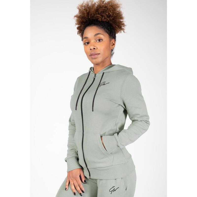 Pixley Zipped Hoodie Light Green