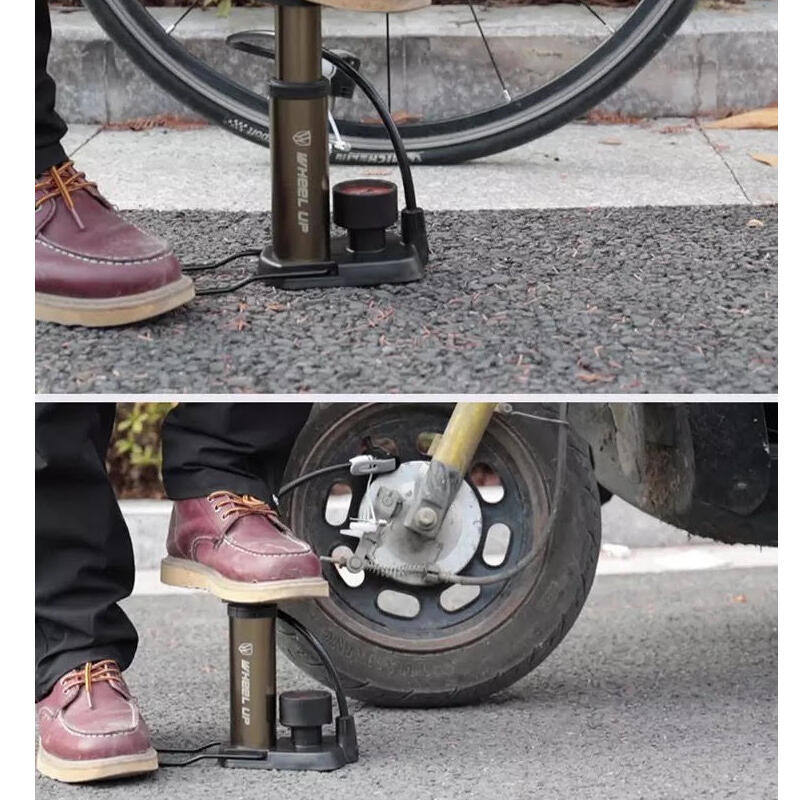 Pompka rowerowa nożna Wheel Up z manometrem