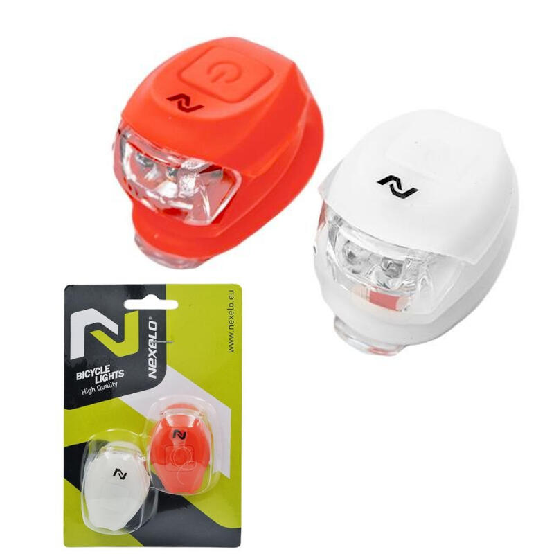 Zestaw lampek rowerowych Led Nexelo silikonowe