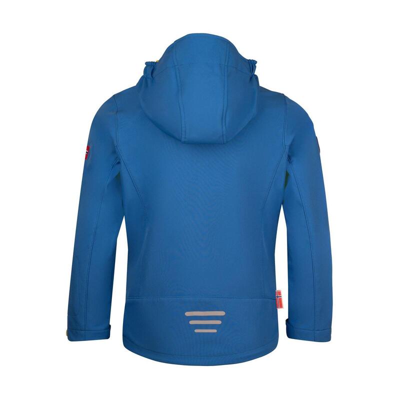 Kinder Softshell Jacke Oslofjord Glühendes Blau/Trübes Gelb