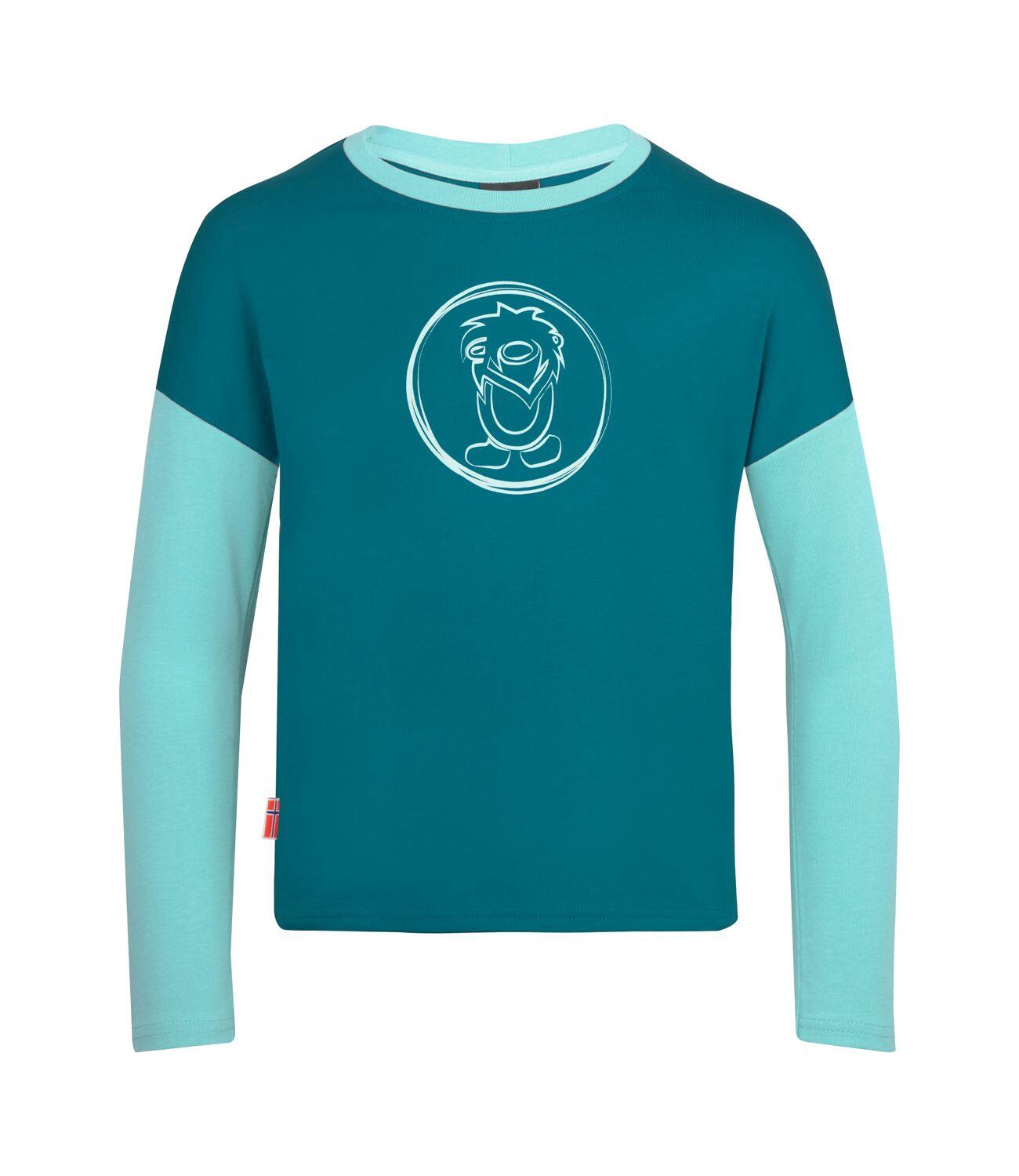 TROLLKIDS Mädchen Longsleeve Preikestolen Blaugrün/Wasserblau
