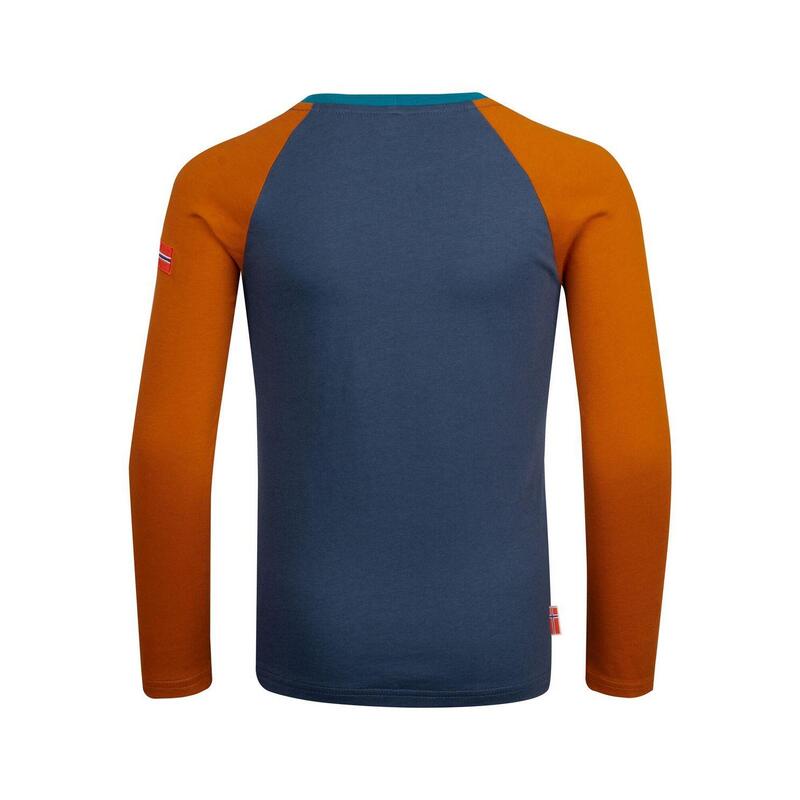 Kinder Longsleeve Preikestolen Nachtblau/Zimt