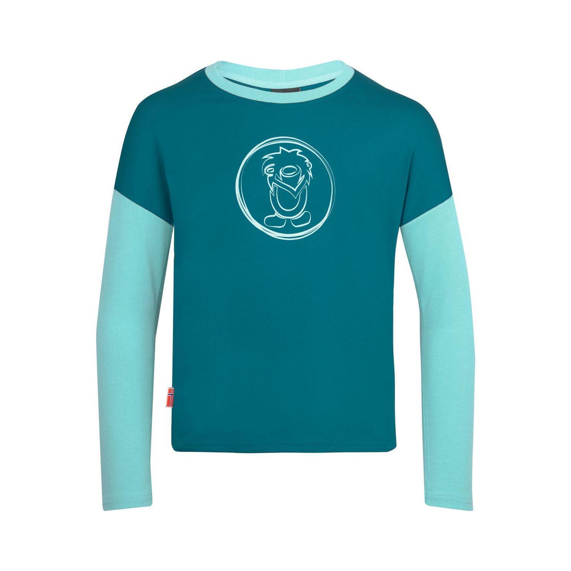 TROLLKIDS Mädchen Longsleeve Preikestolen Blaugrün/Wasserblau