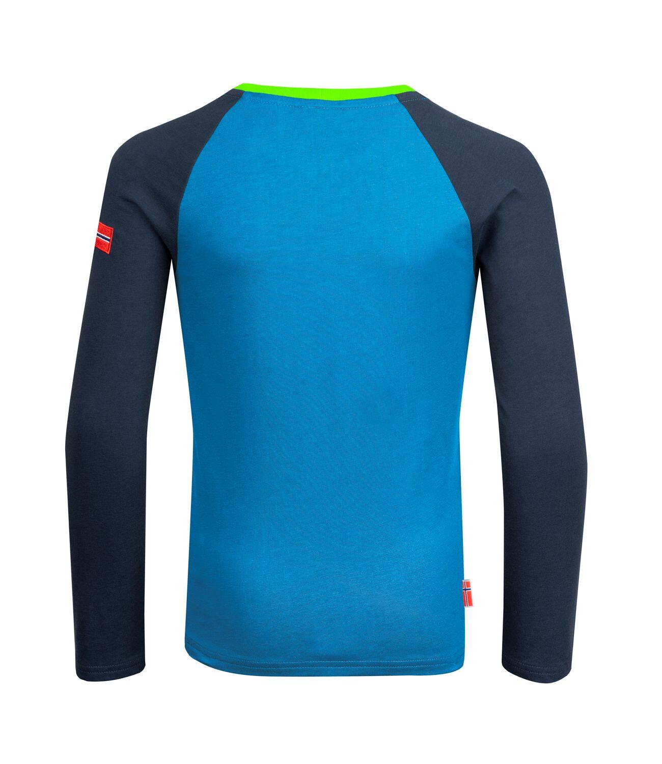 T-shirt long enfant Preikestolen bleu moyen/bleu marine 2/3