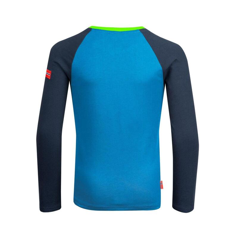 Kinder Longsleeve Preikestolen Mittelblau/Marineblau