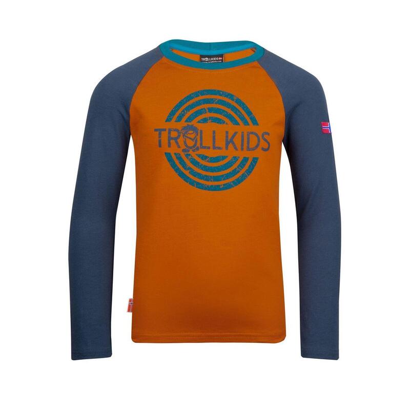 Kinder Longsleeve Preikestolen Zimt/Nachtblau