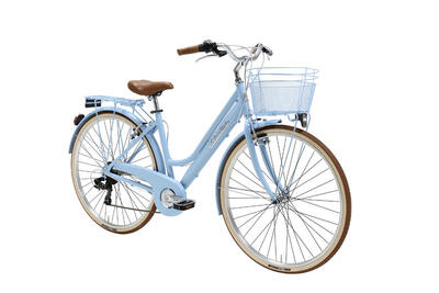 Stadsfiets 28 inch retro lady blauw incl. mand