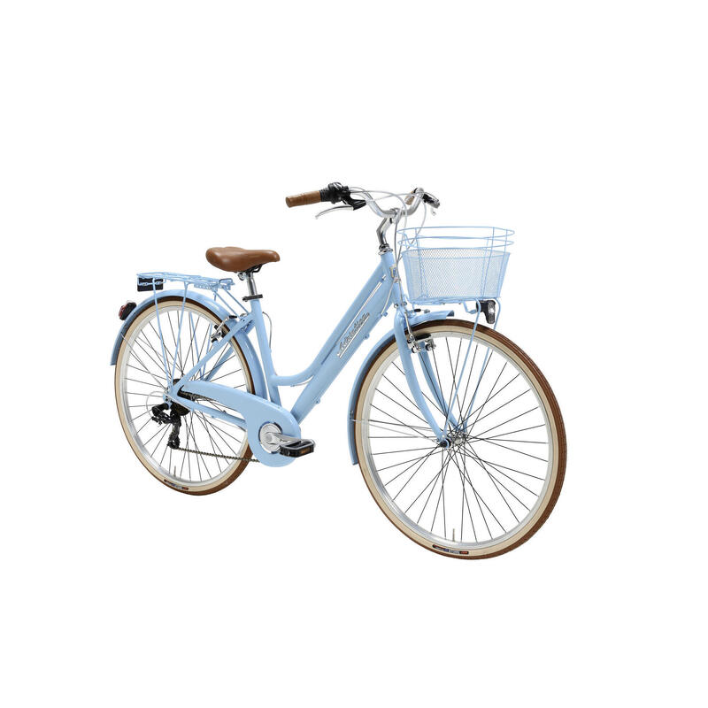 ADRIATICA Cityfahrrad 28 Zoll RETRO Lady Blau inkl. Korb