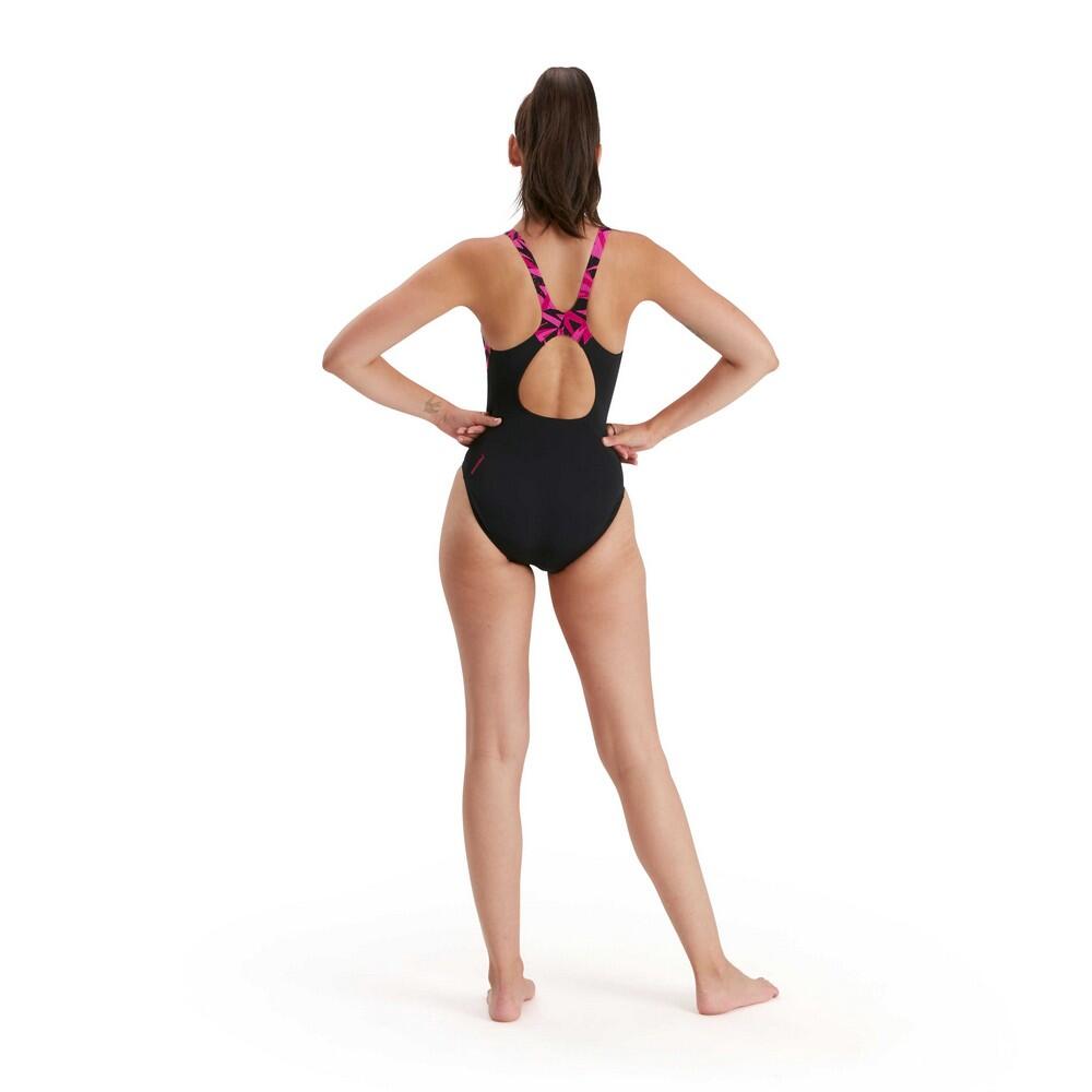 Speedo HYPERBOOM Damen-Badeanzug schwarz/rosa, chlorresistent 2/5